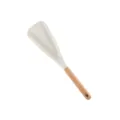 Spatule de cuisine en silicone avec manche en bois antiadhésive cuillère blanc - Cuillère à Salade / Blanc