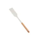 Spatule en Silicone Manche en Bois Crème Blanc Racloir de Cuisson Dentelé Outil - Spatule / Blanc