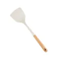 Spatule de cuisine en silicone résistante à la chaleur avec manche en bois naturel. - Spatule Chinoise / Blanc