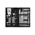 Stainless steel BBQ grill tool set in aluminum storage case, 20-piece outdoor barbecue kit - 26-Piece Set
