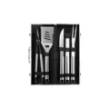 Stainless Steel BBQ Tool Set in Aluminum Case Grilling Accessories for Outdoor Camping - 5-Piece Set A (Large Tubes)