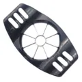 Stainless steel apple slicer with black plastic handles, ideal for quick fruit cutting. - Black