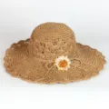 Women's beach straw hat, wide brim sun protection bohemian style foldable woven summer hat. - M (56-58cm) / 265 Khaki