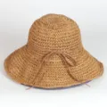 Women casual straw sun hat beach wide brim floppy hat summer braided holiday travel hat - M (56-58cm) / 262 Khaki