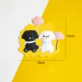 Cute cartoon dog cake topper with cute puppies and balloons, perfect for birthday cake. - 2 Dogs