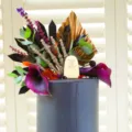 Halloween cake topper set acrylic tombstone skeleton hand purple flower party decoration supplies - Trick or Treat Gold