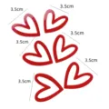Red acrylic heart heart-shaped cake topper detail shot, 3.5cm acrylic party decor. - Small Hearts 6-Piece Set / 6 Pcs Set