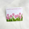 Mother's Day tulip greeting card cake topper decoration, perfect for festive cake styling. - 5-Pack Pink Happy Mother's Day Tulip Cards