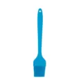 All-in-one silicone pastry brush in bright blue color with hanging hole for kitchen baking. - Blue