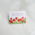 Mother's Day Tulip Card Cake Decoration Watercolor Floral Greeting Card Cake Topper Gift - 5-Pack Orange Happy Mother's Day Tulip Cards