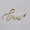 Wooden Love Cake Topper Valentine Day Party Baking Decoration Cursive Letter DIY Craft - Love Wooden Topper / 5 Pieces