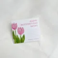 Mother's Day Watercolor Tulip Greeting Card Cake Topper Floral Dessert Table Decor - 5-Pack Happy Mother's Day Tulip Cards
