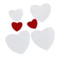 Acrylic heart cake toppers, Valentine's Day party dessert decorations, red and white heart set. - Red White Heart Set