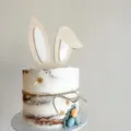 Osterhase Kuchendekoration aus Holz und Acryl mit Hasenohren fur die Osterfeier - Hölzerne Hasenohren Acryl Doppelschicht Dekoration