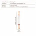 Stainless steel rolling pin with wooden handles for baking dough, 39cm kitchen tool. - 8-Inch Wooden Handle Rolling Pin / Red