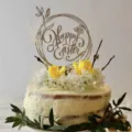 Osterkuchen Topper Acryl Holz Happy Easter Feiertag Party Dessert Dekoration Zubehör - Happy Easter Holz 1