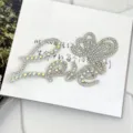 Rhinestone felt love cake topper ballet style sparkling letter decoration for party baking. - Iridescent Butterfly LOVE / Iridescent Rhinestone Decoration
