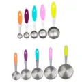 Stainless steel measuring cups and spoons set 10pcs with colorful silicone handles kitchen tool - 10-Piece Stainless Steel Measuring Cups & Spoons Set in Color Box