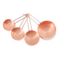 Stainless steel rose gold measuring cups set of 4 pieces for baking and kitchen use. - Rose Gold Measuring Cups / Rose Gold