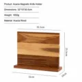 Bloc couteaux magnétique en bois d'acacia double face support de rangement pour cuisine - Grand porte-couteaux