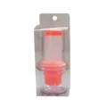 Orange silicone squeeze oil bottle with brush, compact kitchen tool for baking and BBQ. - Orange