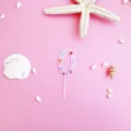 Pink number 0 cake topper acrylic ocean theme birthday party decoration sweet style. - S