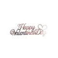 Primer plano detallado de una decoracion para tarta de San Valentin de acrilico oro rosa. - Oro Rosa Happy Valentine's Day 1