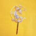 Chinese style phoenix acrylic cake topper, golden color printed party dessert decoration. - Phoenix Design (With Stick)