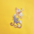 Chinese style phoenix acrylic cake topper detail, traditional decorative element for party. - Phoenix Design (No Stick)