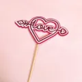 Valentine's Day cake topper pink heart love arrow paper dessert decoration party supplies - Arrow Through Heart Love Style / Width approx 11.5cm