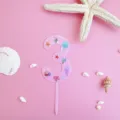 Pink ocean number 3 cake topper acrylic seashell starfish birthday party dessert decoration - Style 3 / L