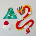 2024 Year of the Dragon soft rubber cake topper, Chinese style baking decoration set. - Flying Dragon Three-Piece Set