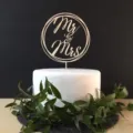 Wooden Mr Mrs cake topper detail, wedding dessert table decoration insert, rustic style. - Style 6