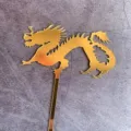 Décoration de gâteau dragon chinois en acrylique doré pour fête du Nouvel An et anniversaire. - Or