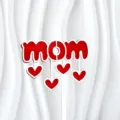Acrylic mom cake topper with cute hanging hearts, perfect for Mother's Day party decorations. - Red & White Heart MOM