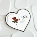 Heart shaped romantic love cake topper rose decoration Valentine's Day party card - Heart Rose Card (Pack of 5)
