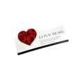 Valentine's Day rose cake topper paper card with heart cutout and romantic quote designs. - Heart Rectangle Card (Pack of 5)