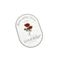 Valentine rose paper cake insert card romantic love design for baking decoration piece - Oval Rose Card (Pack of 5)