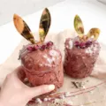 Osterhase Tortenaufsatz goldene Acryl Hasenohren Dekoration Kaninchen Kuchen Stecker - Markierte Goldene Hasenohren Ein Paar