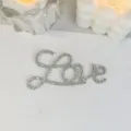 Rhinestone Love Cake Topper Sparkly Cursive Letter Insert Valentine Day Party Decor - Felt LOVE