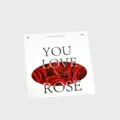 Valentine day rose paper cake insert romantic baking decoration party greeting card - Square Rose Card (Pack of 5)