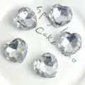 Clear heart diamond cake decorations sparkly rhinestone acrylic gems for baking party diy - Large Heart Diamond / 5 Pieces