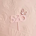 Topper per torta 520 in acrilico rosa con farfalla bianca per decorazione dolce - Doppio strato / Rosa