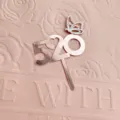 Topper per torta 520 in acrilico oro rosa con farfalla argento per decorare dolci feste - Doppio strato / Oro rosa