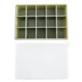Silicone ice cube tray with lid 15 grids kitchen tool in grey and white color variant - 15-Grid Silicone Ice Cube Tray (Green) with Lid