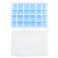 Silicone ice cube tray with 24 grids and matching lid, practical kitchen tool for home use. - Silicone Ice Cube Tray 24 Cavities [Blue] with Lid