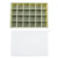 Silicone ice cube tray with 24 grids and lid, flexible kitchen mold for summer cooling and home use. - Silicone Ice Cube Tray with Lid (24 Grids, Green)