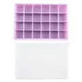 Purple silicone ice cube tray 24 grids with white lid for kitchen cooling accessories SKU - Silicone Ice Cube Tray with Lid (24 Grids, Purple)
