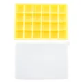 24-grid silicone ice cube tray with lid kitchen mold for summer cooling and DIY drinks use. - 24-Grid Silicone Ice Cube Tray with Lid - Yellow