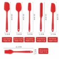 Siliconen spatel set bakborstel maattabel met gedetailleerde afmetingen en gewichten. - Set van 6 / Rood